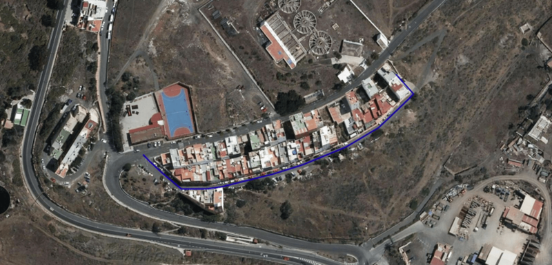 Vista aérea de la calle Alfombra (Foto Google Maps)